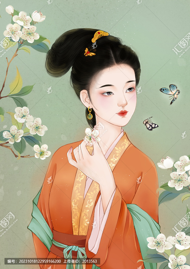 梨花仕女圖