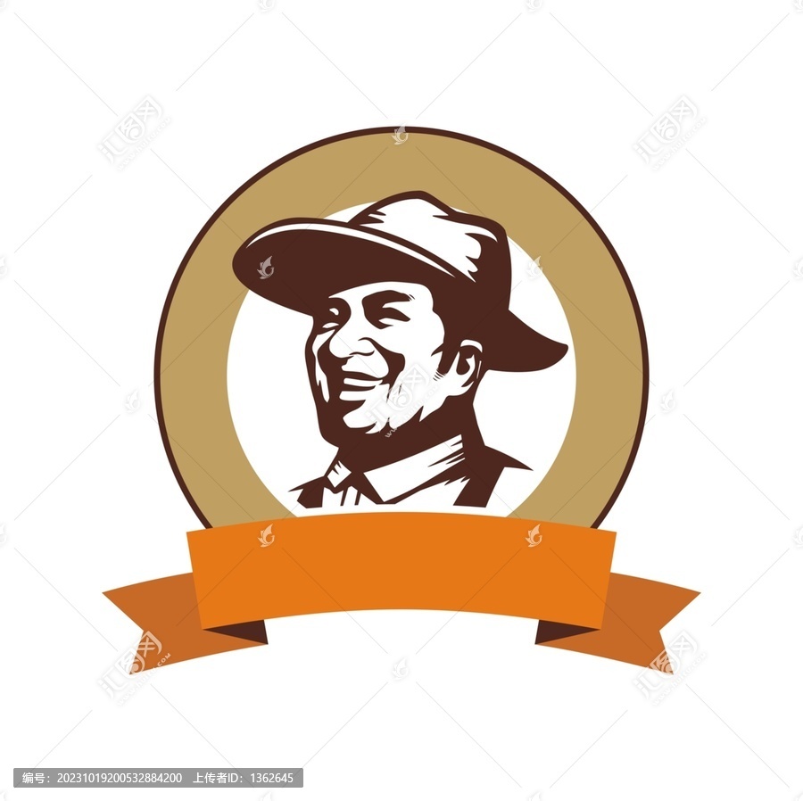 卡通農(nóng)夫大叔半身