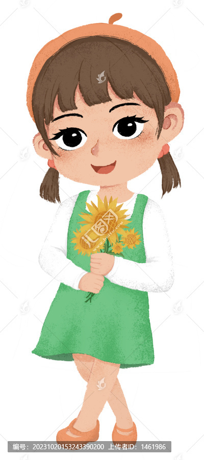手繪卡通女孩