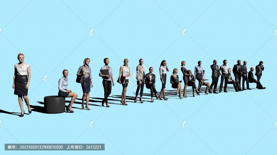 商務(wù)人物模特C4D三維模型