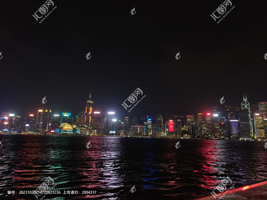 香港轮船夜景