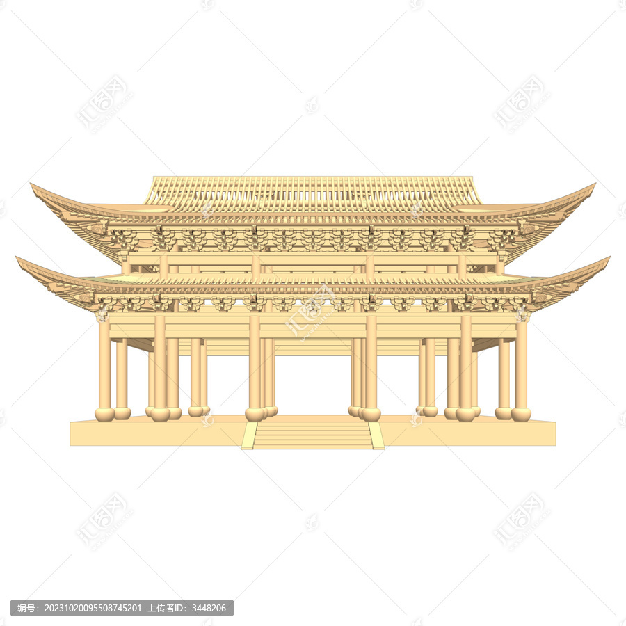 大殿木結(jié)構(gòu)立面效果