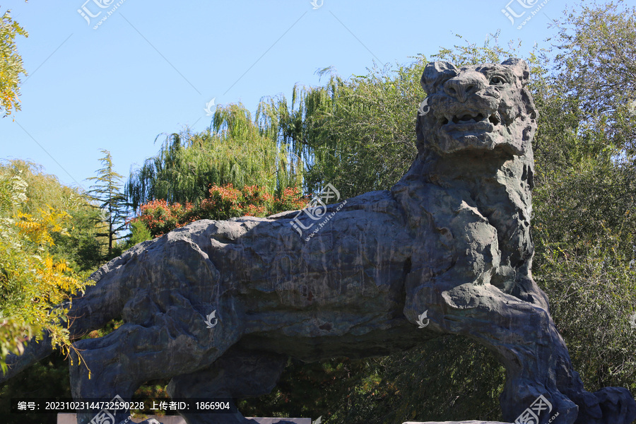 北京动物园老虎雕塑