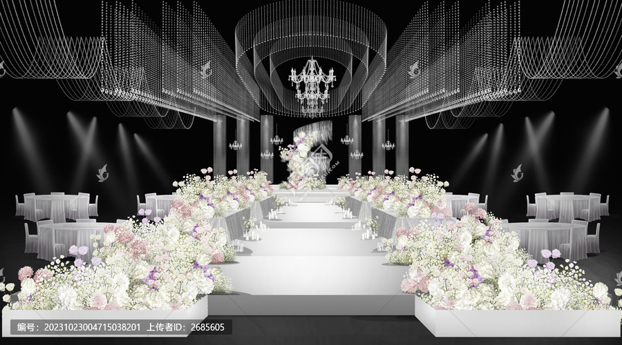 粉白色水晶婚禮