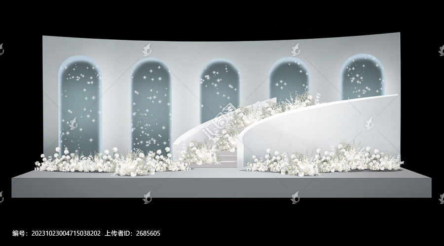 淡藍色婚禮舞臺