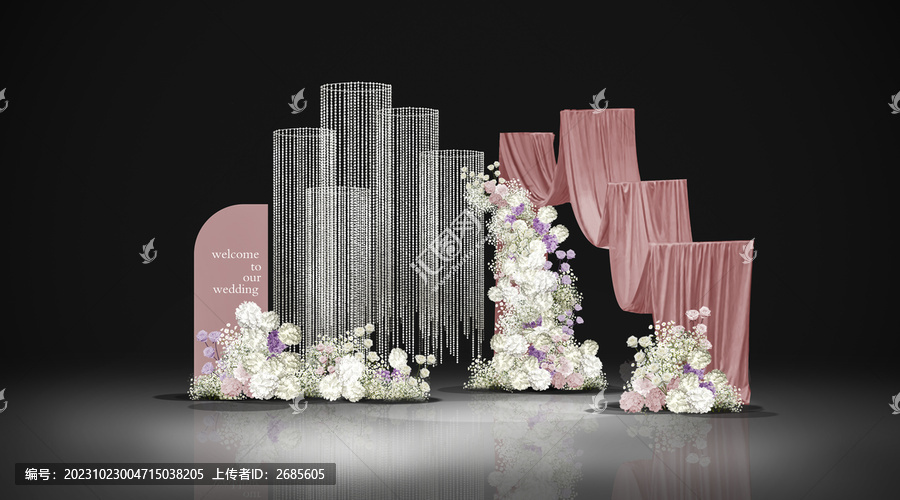白綠粉水晶婚禮迎賓區(qū)
