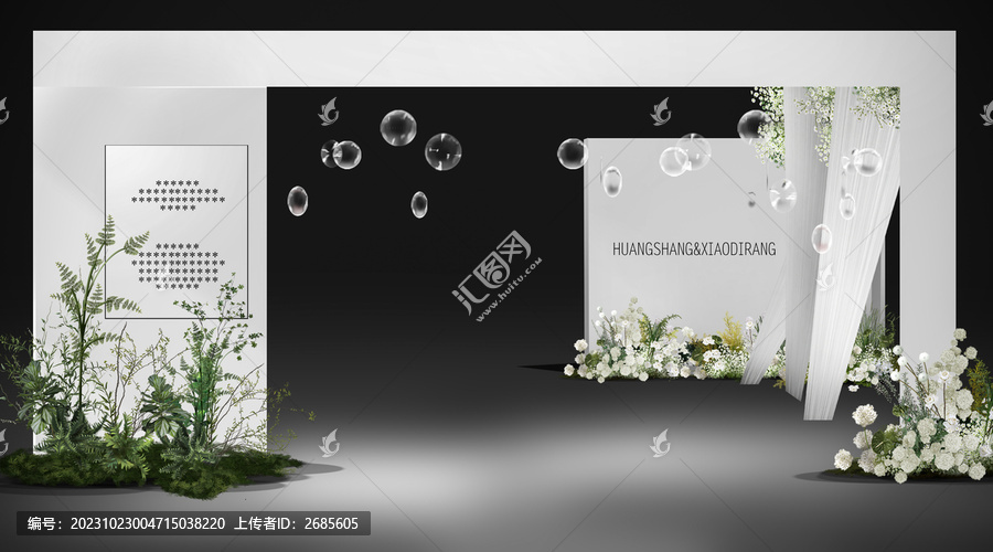 白綠色婚禮通道