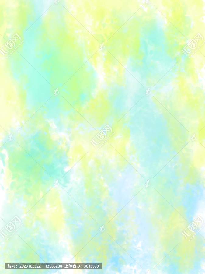 水彩筆刷暈染清透背景黃青色