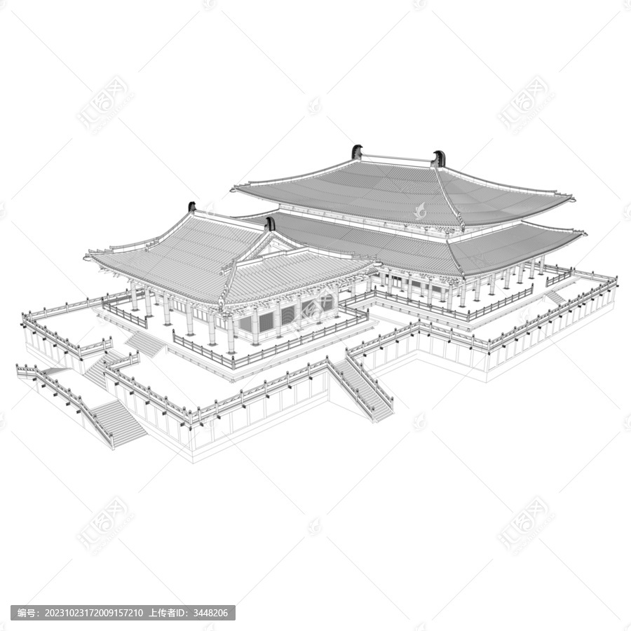 紫辰殿鳥(niǎo)瞰線稿
