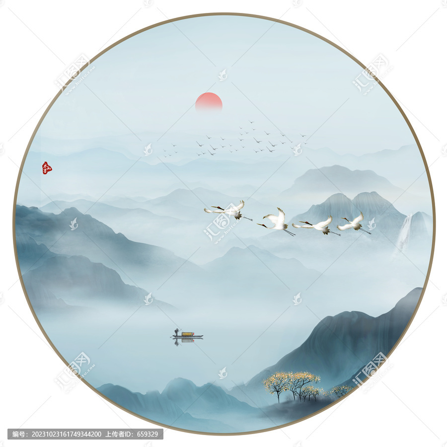 圓形山水畫