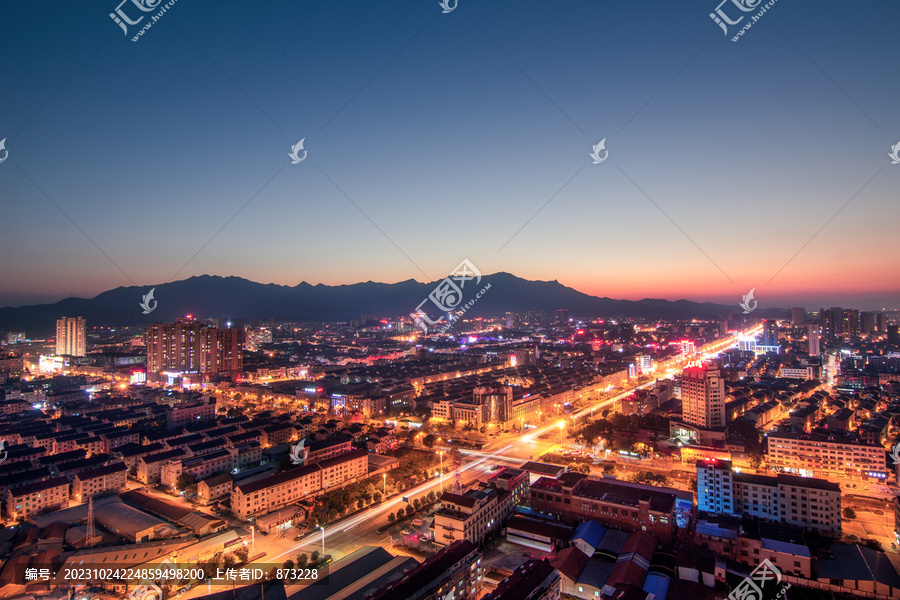 浙江东阳江滨城市夜景