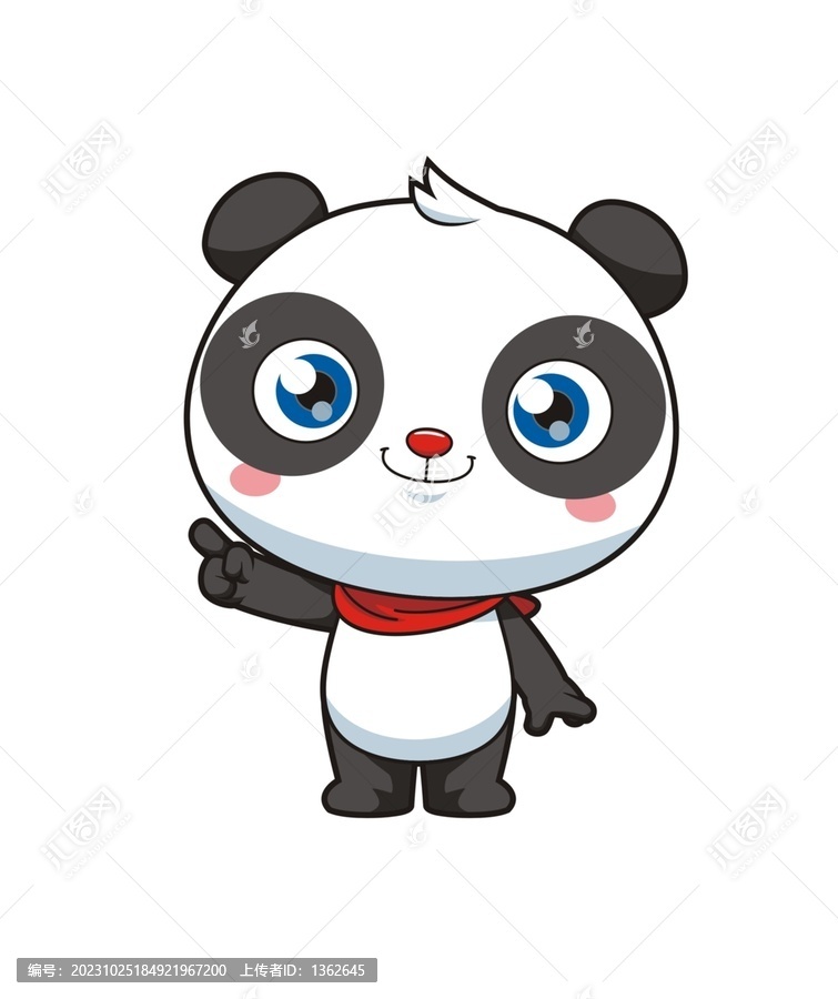 卡通可愛熊貓做講解