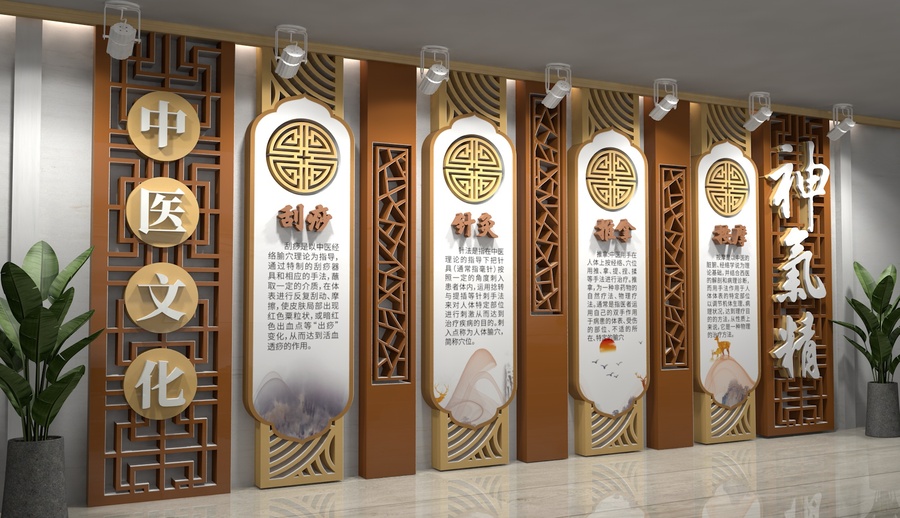中醫(yī)文化展示展廳墻