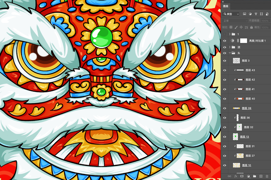 歡天喜地醒獅舞獅子頭
