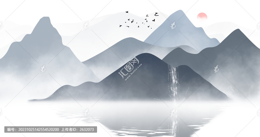 水墨山水裝飾畫(huà)