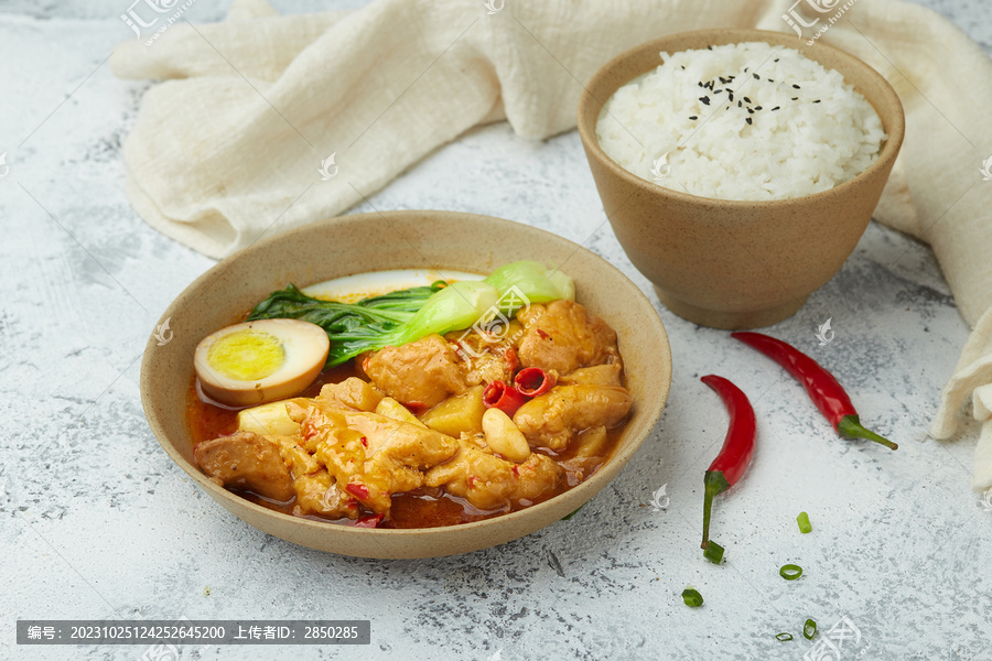 美味香辣鸡肉饭