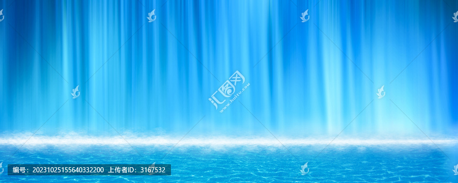 藍(lán)色瀑布瀑布流水生財(cái)