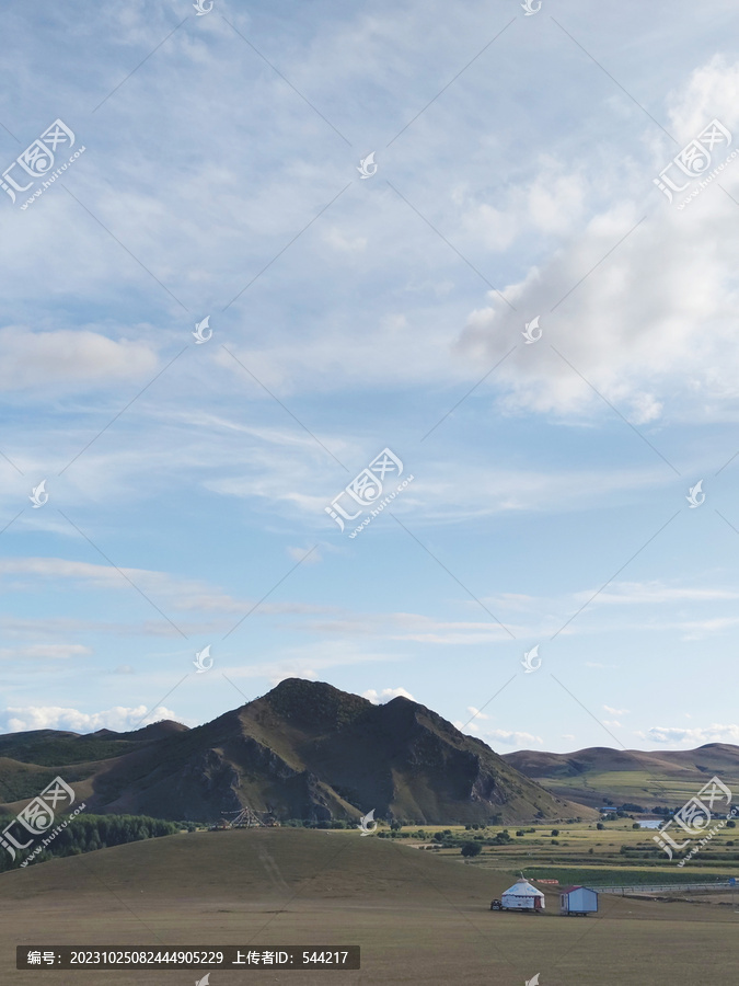 草原山地草场移动蒙古包