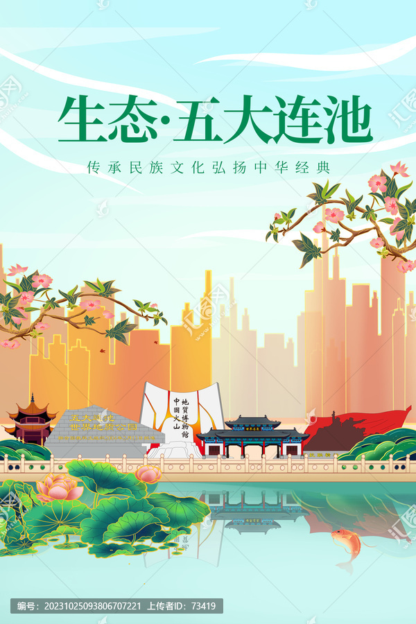 五大連池綠色生態(tài)城市宣傳海報