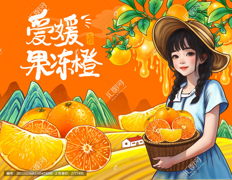 愛媛果凍橙包裝插畫
