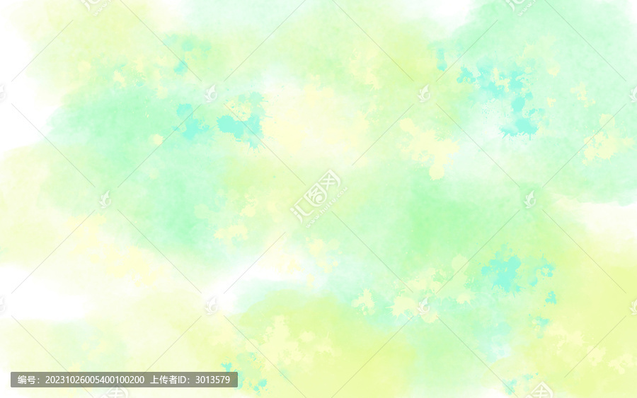 水彩暈染墨跡噴濺黃綠色背景
