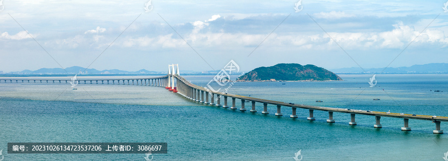 航拍廣東汕頭南澳大橋