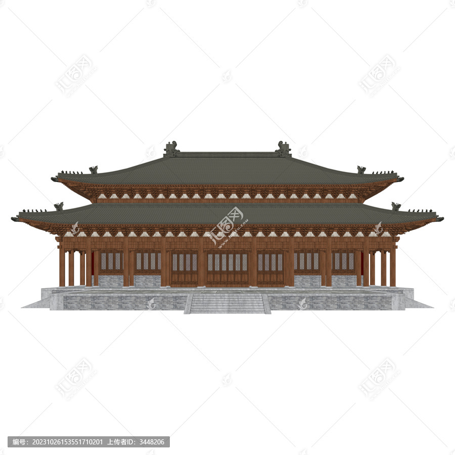 重檐廡殿立面效果