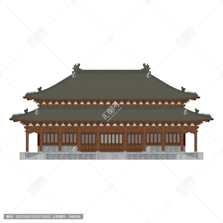 重檐廡殿正立面效果