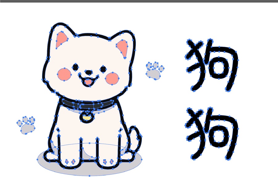 矢量可愛(ài)狗狗貼紙