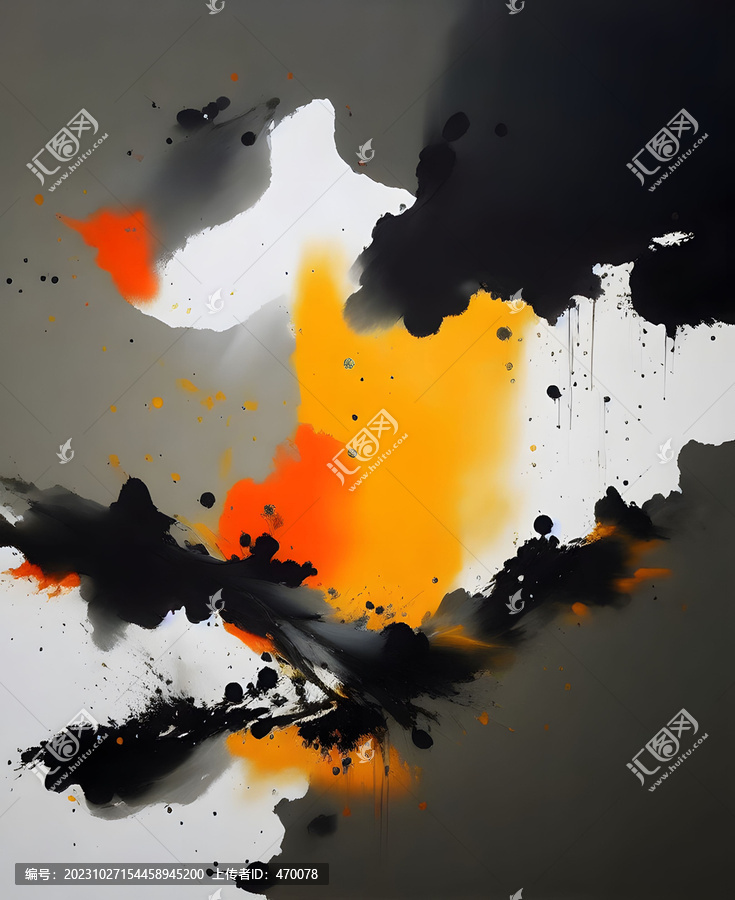 水墨抽象圖案無框畫