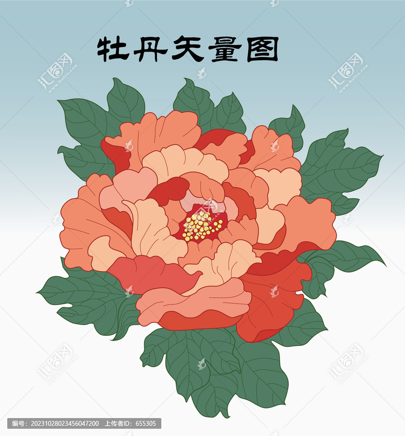 牡丹矢量圖