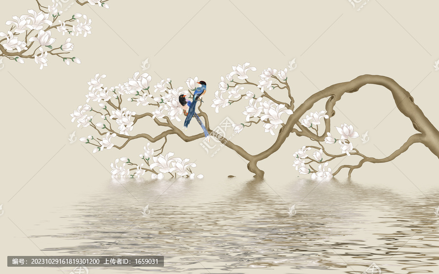 玉蘭花插畫