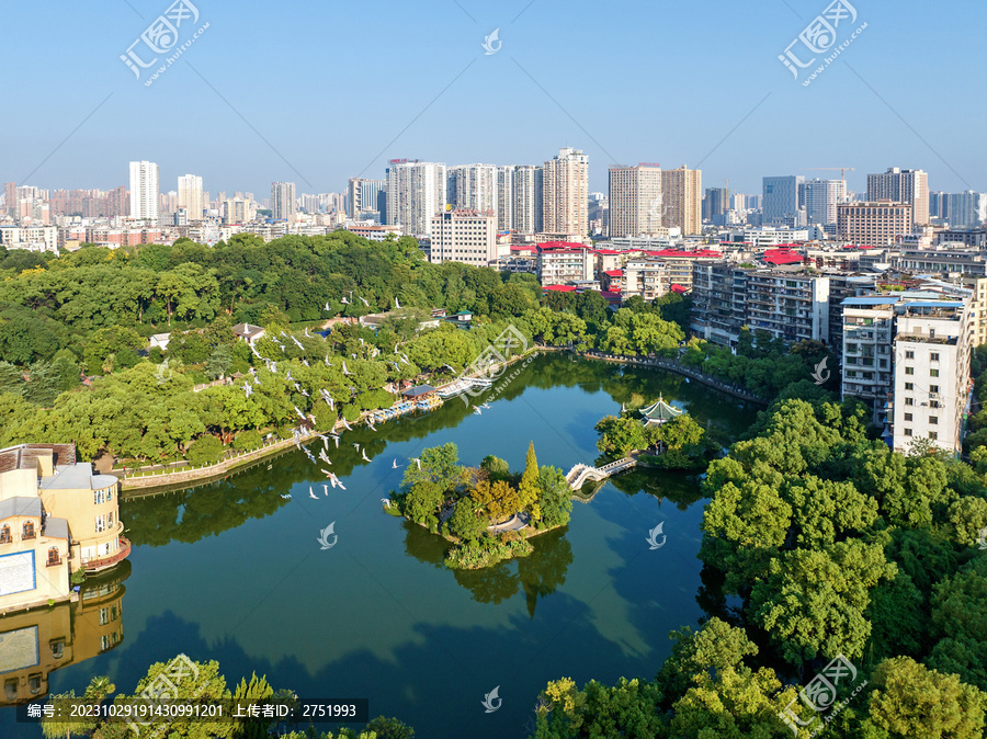 俯瞰湖南省衡阳市岳屏公园