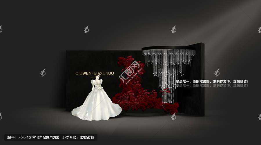 紅黑水晶高級感婚禮迎賓區(qū)