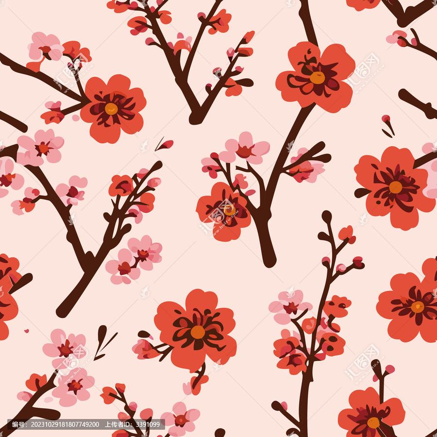 紅梅花圖案