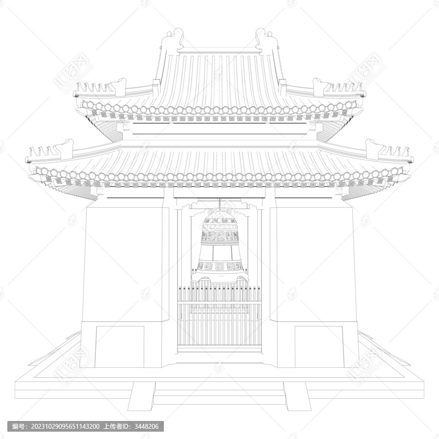鐘樓立面線稿