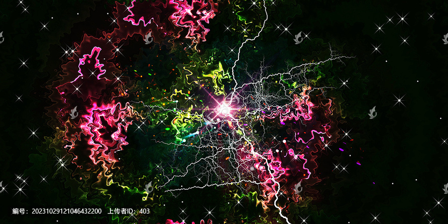 炫彩閃電星空酒吧舞臺(tái)背景