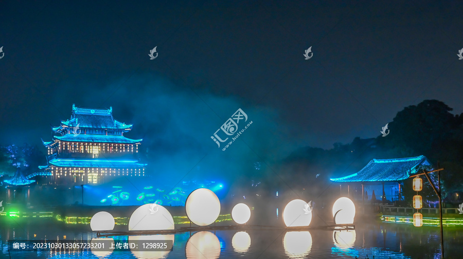 苏州盘门建筑夜景