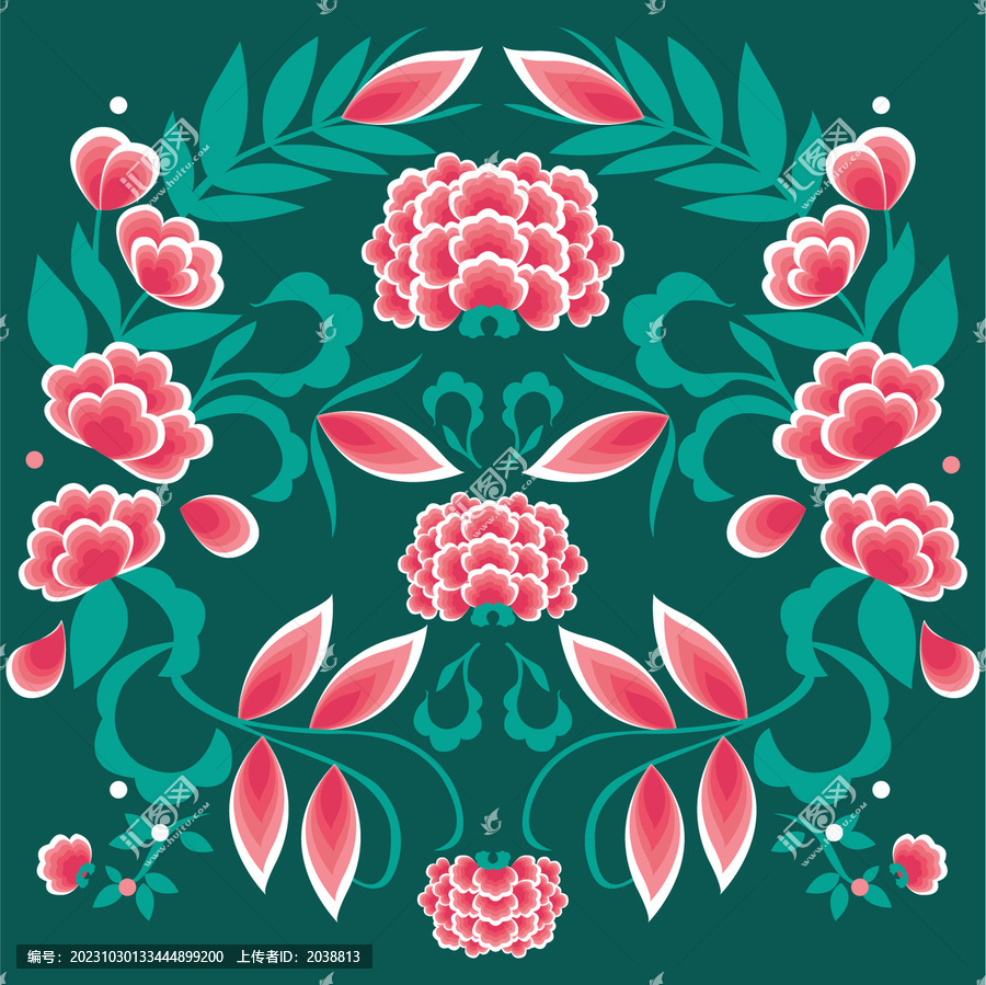 牡丹花紋