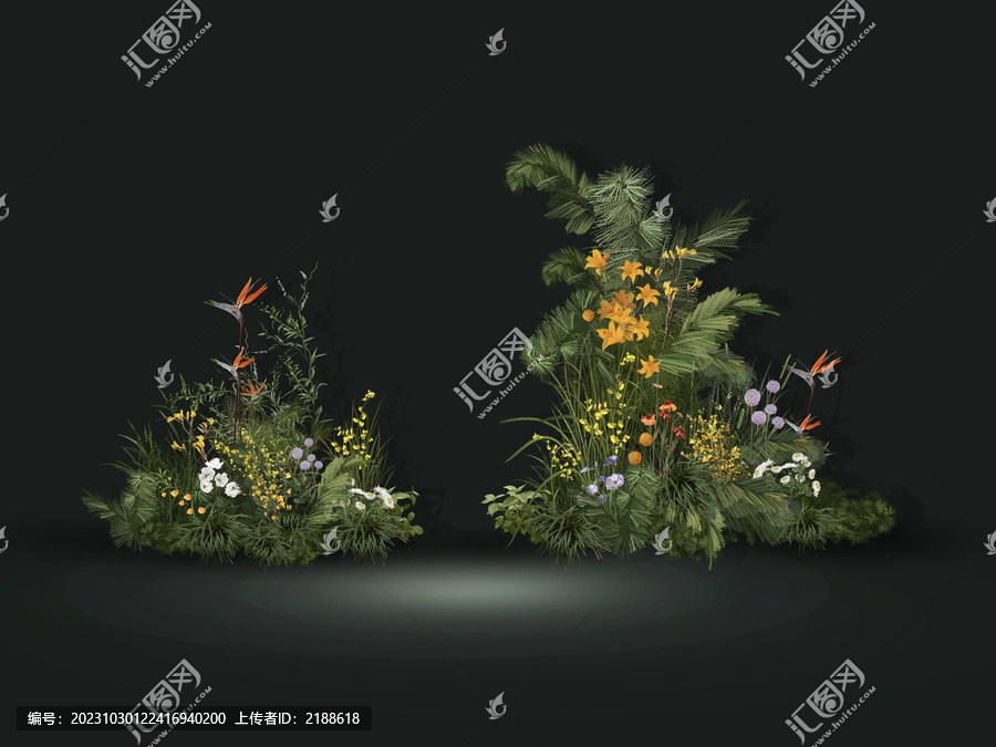 橙黃手繪花藝
