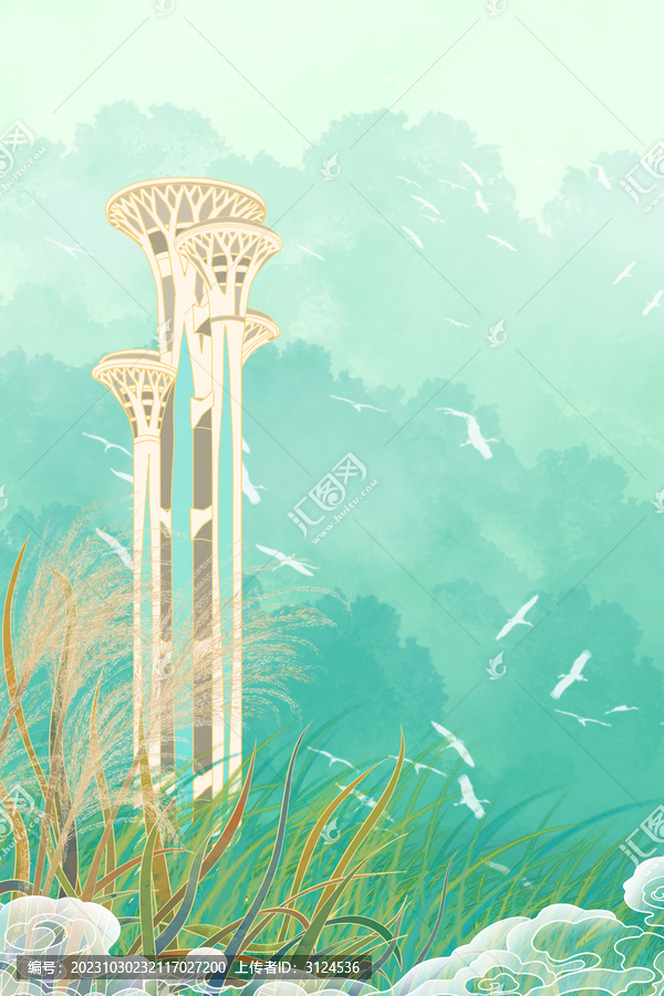 北京現(xiàn)代建筑地標(biāo)奧林匹克塔