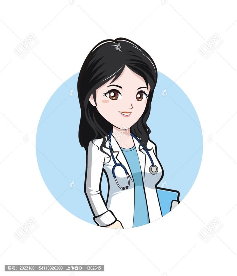卡通可愛(ài)女醫(yī)生半身