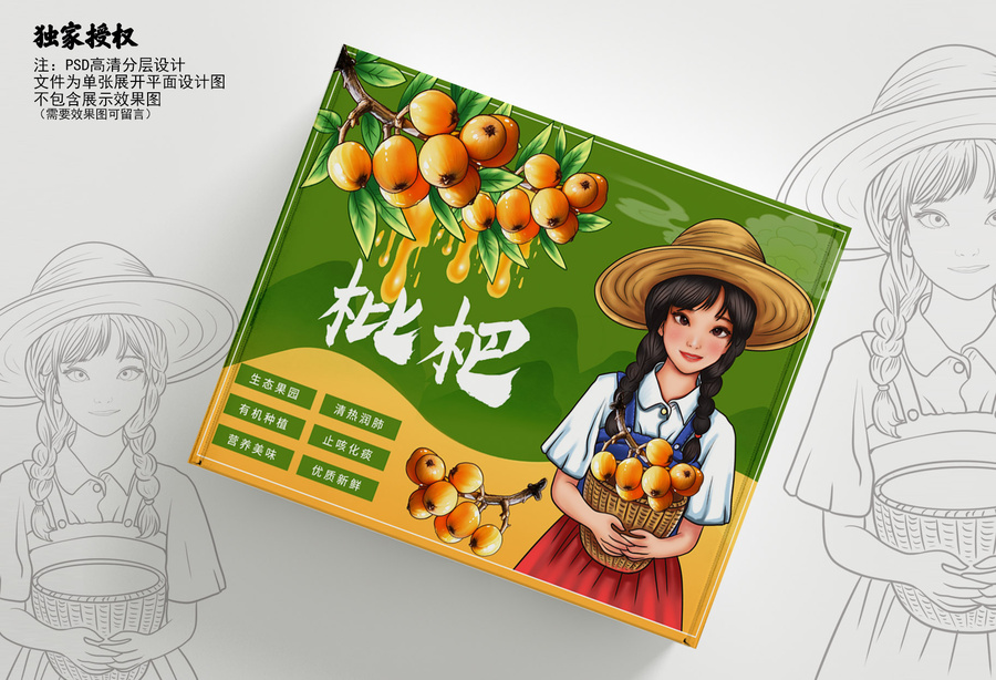 枇杷包裝插畫(huà)