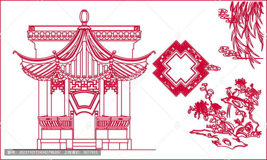 紹興古鎮(zhèn)亭子花窗