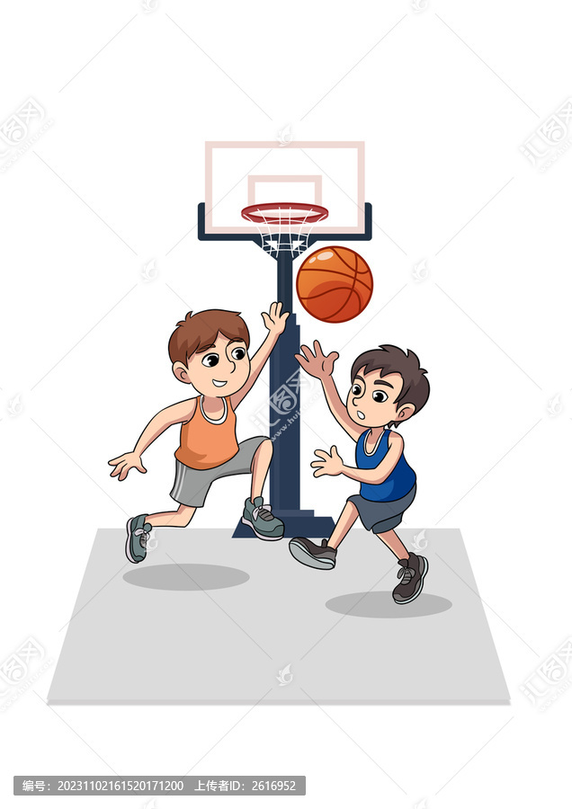 卡通籃球運動投籃