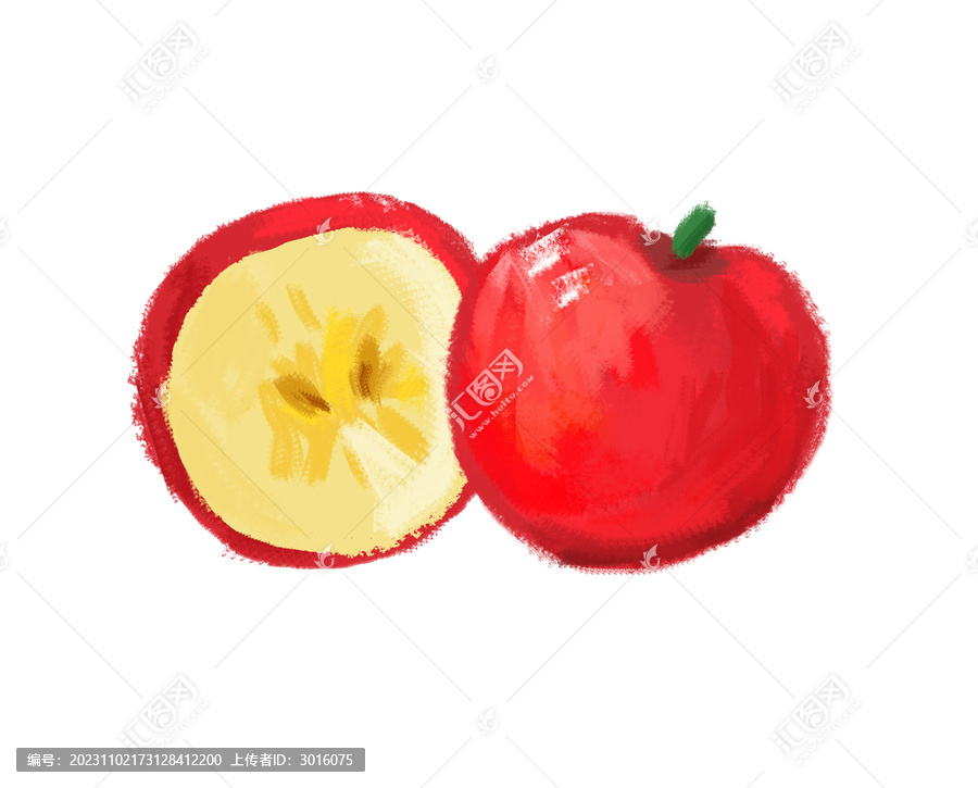 手繪蘋果插畫