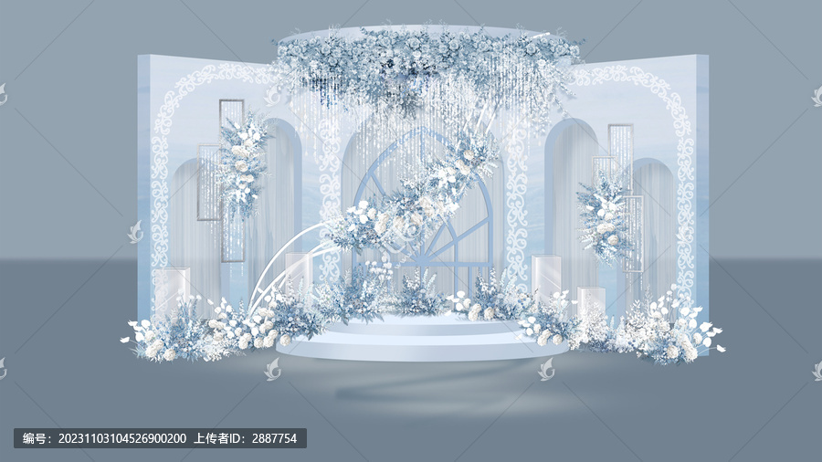 淺水藍色留影迎賓婚禮