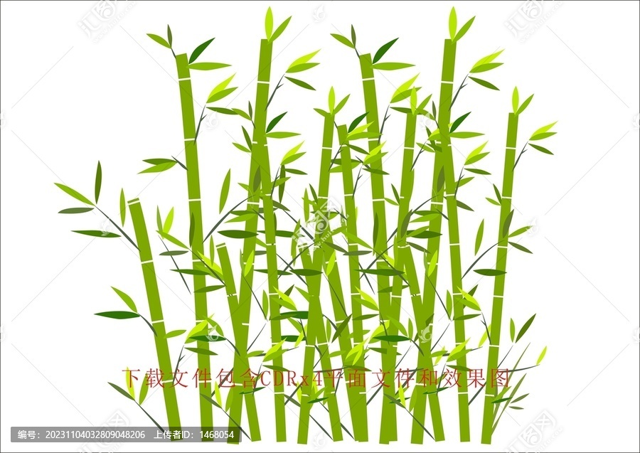 矢量竹子植物樹葉綠色竹林
