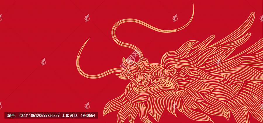 龍線描海報矢量