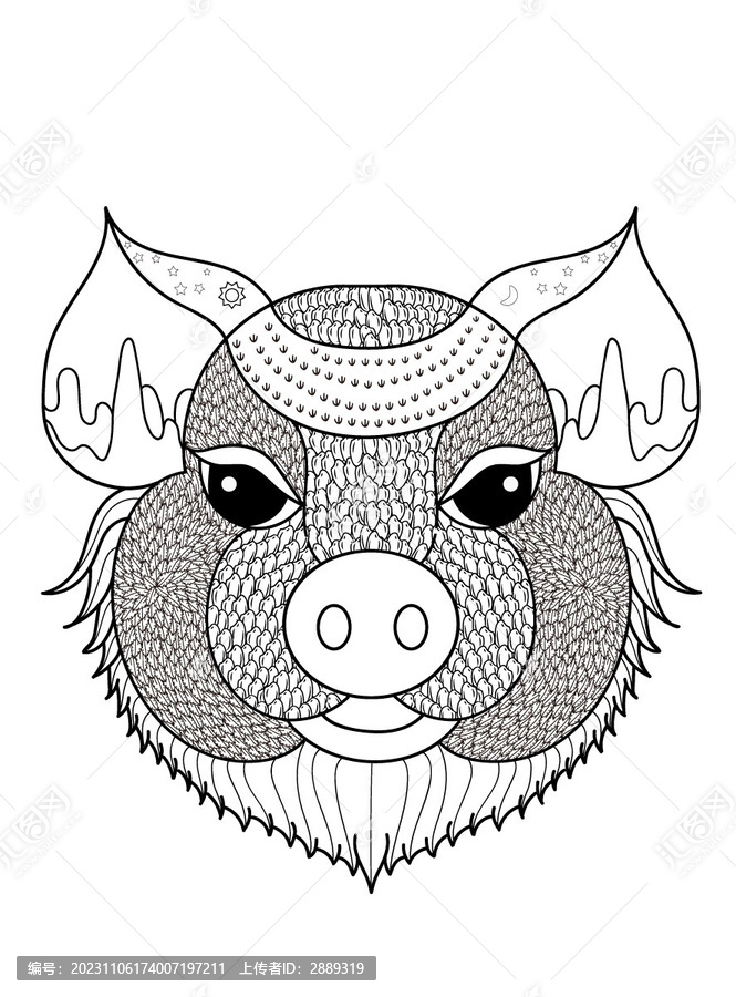 十二生肖豬插畫(huà)豬頭